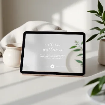 Mockup of the Holistic Wellness Mastery Course on a tablet